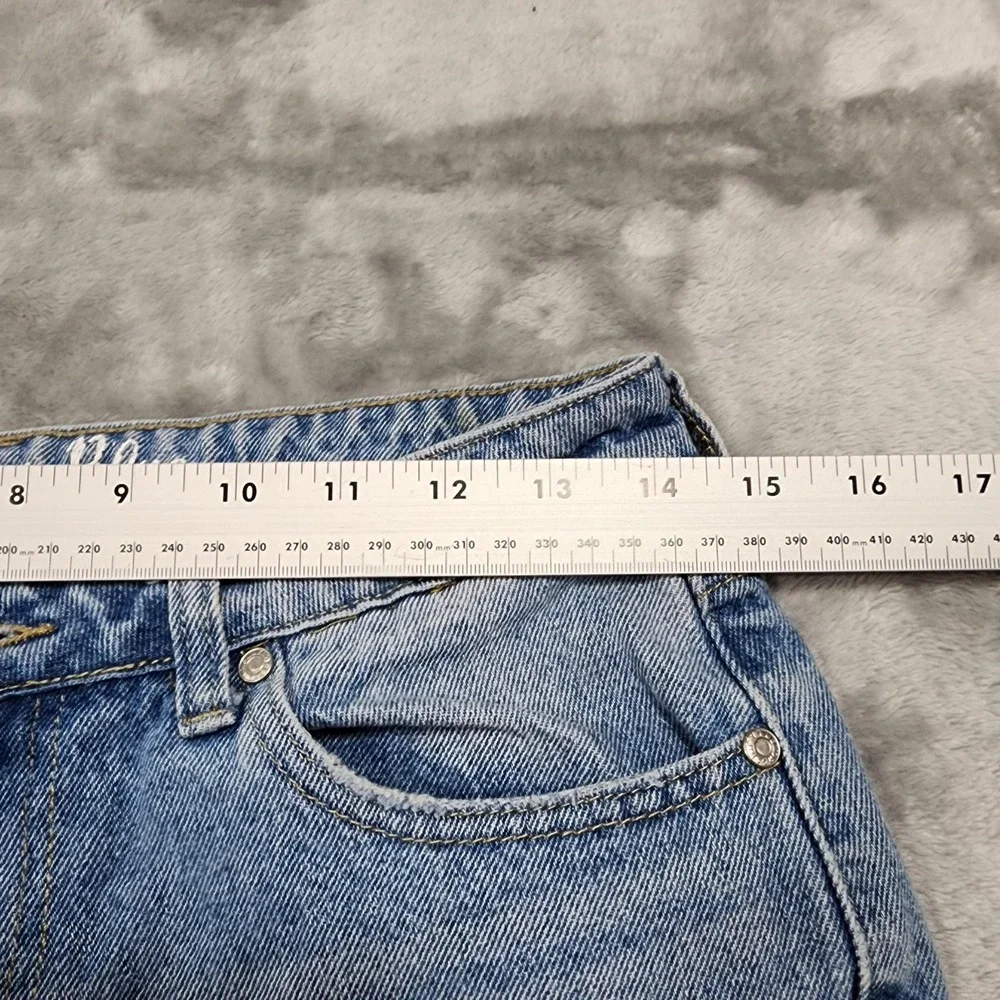 Organic Blue‎ Jeans Womens 7/28 Blue High Rise Relaxed Straight Carpenter Denim